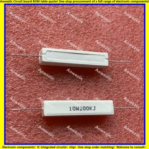 10Pcs RX27 Horizontal cement resistor 10W 200K ohm 10W200KJ 10W200K 200000 ohm Ceramic Resistance precision 5% Power resistance