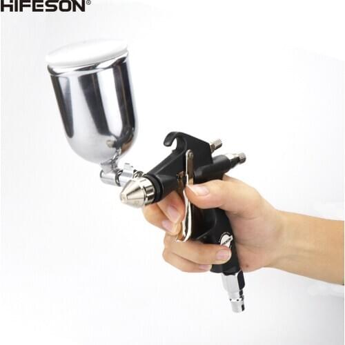 HIFESON R05 Gravity Round Nozzle Spray Gun Pneumatic Paint Sprayer 0.5MM Diameter Nozzle Automobile Spray Metal Anticorrosion