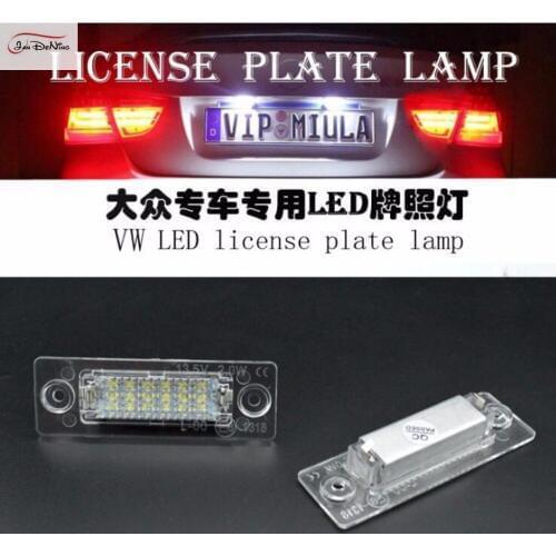 JanDeNing 2pcs Error Free 18 LED License Plate Lights For VW Caddy/Jetta/Passat/Transpiarter