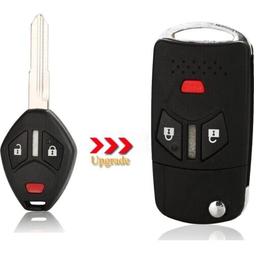 Kutery 10pcs/lot 3 Buttons Replacement Modified Flip Folding Remote Car Key Shell Case For Mitsubishi Galant Eclipse Lancer