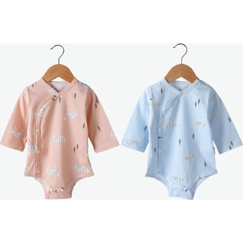 Newborn Infant Rompers Warm Simple Generous Long Sleeve Overalls Print Jumpsuit Cartoon Printed Bodysuit Girl Boy Supply