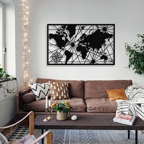 MIGNATIS World Map Metal Wall Decor - Kitchen Wall Decor, Office, Wall Decorations for Living Room