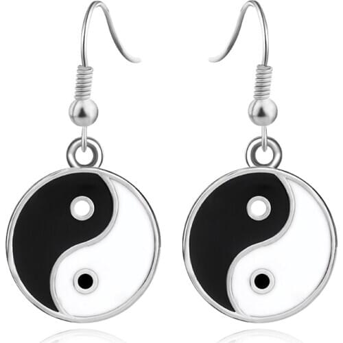 Fashion New Chinese Style Tai Chi Yin Yang Earrings Pisces Earrings Lady Glamour Jewelry Valentines Day Gift For Girlfriend
