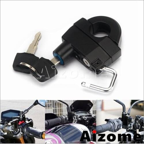 Universla Motorcycle Helmet Anti-Theft Locks CNC Helmet Lock for 25mm Handlebar Honda Suzuki Kawasaki Yamaha Enduro Street Bikes