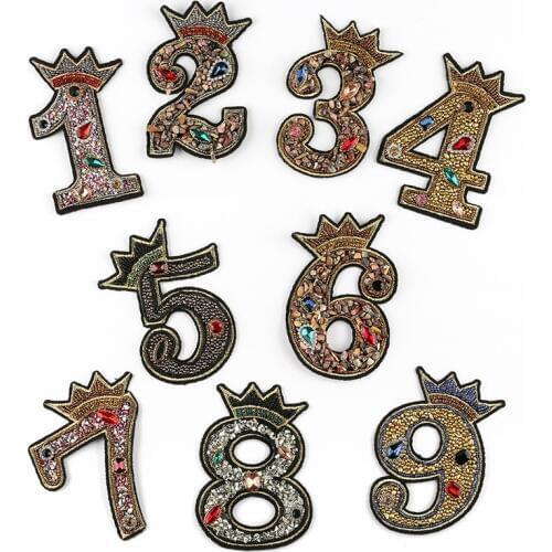 Number 3D Embroidered Sew On Badge IRON On Patch For Clothes Bag Pant Drop Shipping