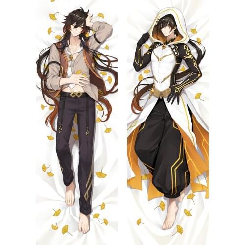New Design Game Genshin Impact Zhongli Dakimakura Male Otaku Hugging Body Pillow Case Pillow Cover Home Bedding Decorative Gifts