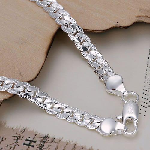 KN-H199 Wholesale silver plated bracelet for woman mans 925 Free shipping Factory price fashion jewelry 5mm Bracelet