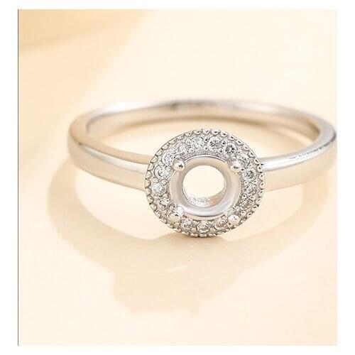 5*5mm 925 STERLING SILVER Women Semi Mount Bases Blanks base blank Pad ring Setting wedding jewelry findings diy A5970