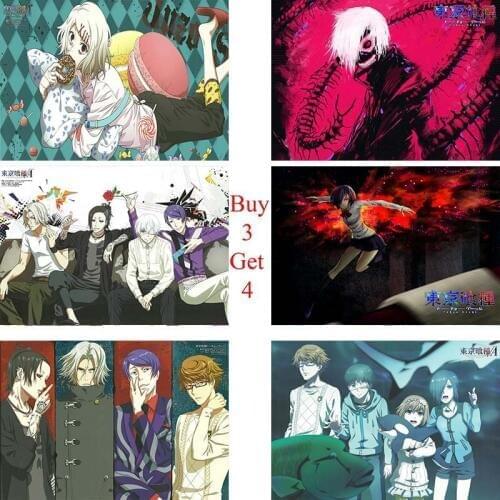Tokyo Ghoul Anime Posters White Paper Prints Clear Image Home Decoration Livingroom Bedroom Bar Home Art Brand buy 3 get 4