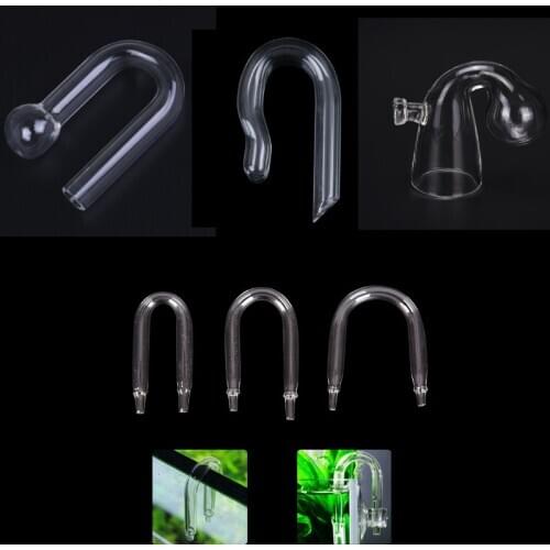 Durable U Shaped Glass Tube Aquarium CO2 Diffuser Check Valve Fish Tank Tube