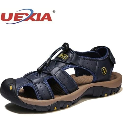 Men Sandals Leather Male Summer Shoes Outdoor Beach Gladiator Sneakers Sandalias Plus Size 48 High-quality Casual Sports Outdoor