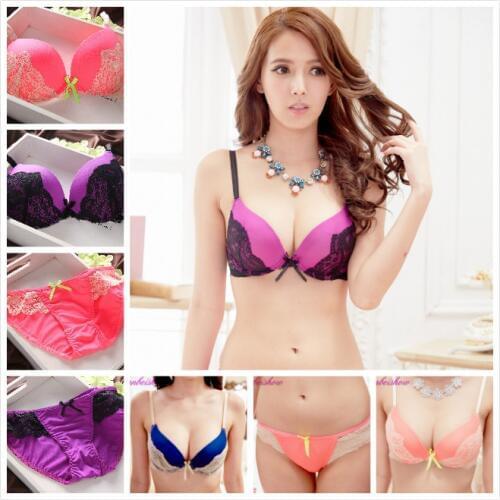 Sexy Lingerie Deep V-neck Lace Floral Princess Underwear Super Boost Thick Padded Brassiere Deep V Bra Women Everyday Lingerie