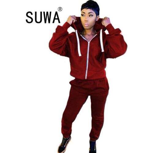 Long Lantern Sleeve Hooded Hoody Sweatshirt+Sportswear Trouser Pant Matching Two Piece Set Women Autumn Casual Activewear Outfit