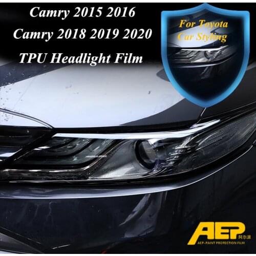 AEP Car Headlight Protective Film TPU Blackened Anti-scratch Sticker For Toyota Camry 2020 2019 2018 2016 2015 Car Accessories