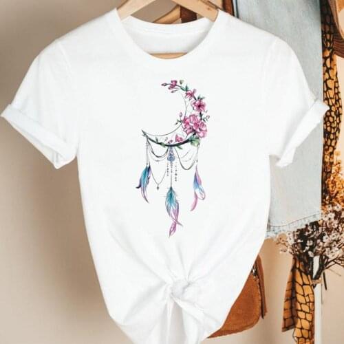 Women Clothes Floral New 90s Style Flower Cartoon Summer Short Sleeve Tshirt Female Tee Print Fashion Top Graphic T-shirt