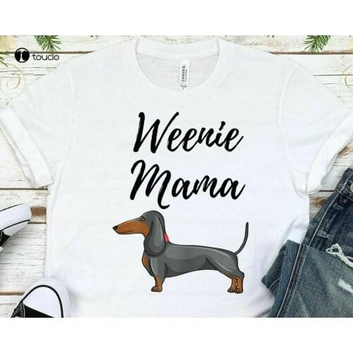 Womens Weenie Mama Funny Dachshund Lover Weiner Dog Gift T-Shirt