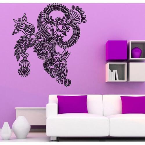 ZOOYOO Mandalas Lotus Vinyl Wall Stickers Floral Pattern Art Design Wall Decals Home Decoration Removable