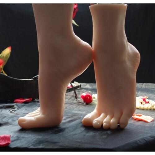 1 Pair Female Fake Foot Feet Model Mannequin Display Shoes Nails Practice False Nail Foot Finger Trainning Tool