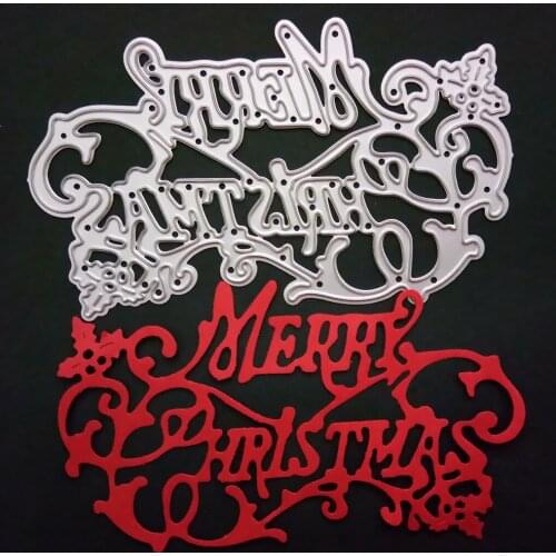 115x74mm Merry Christmas Metal Cutting Dies Stencils for DIY Scrapbooking Photo Album Decorative Embossing DIY Paper Cards Hand