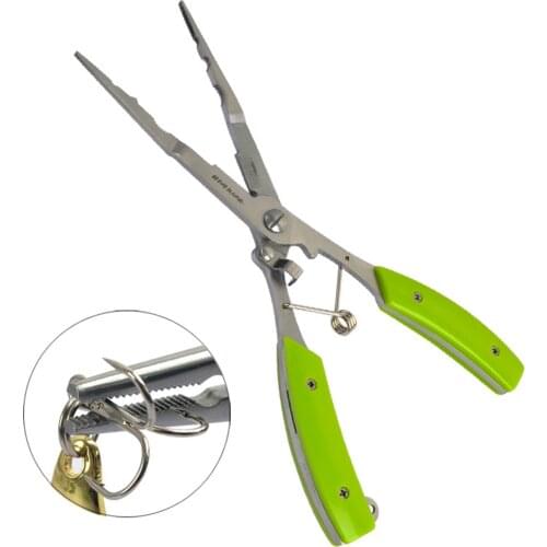 20cm Fish Use Scissors Multifunctional Stainless Steel Lure Clamp Fishing Pliers Line Cutter Hook Fishing Tackle Tools Portable