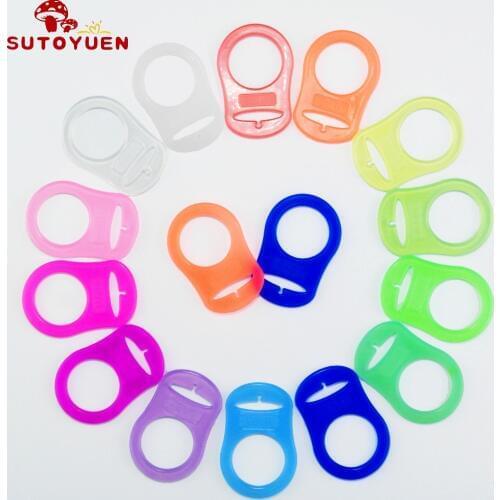200 PCS Transparent Food Grade BPA Free Silicone Baby Pacifier Adapter Rings Dummy Mam Chain Holder Ring for NUK