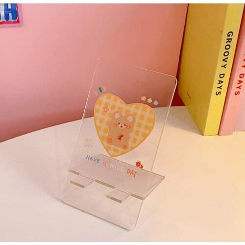 2021 Fasion Transparent Kawaii Portable Mobile Phone Holder Cute Phone Stand Holder Tablet PC Holder Office Stationery