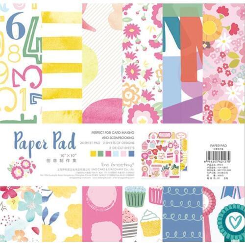 24 Sheets Flowers Pattened Craft Scrapbooking Paper Pack Kirigami Art Background Card Pad Making DIY Handmade