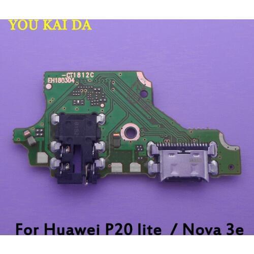 5X For Huawei Nova 3E/P20 Lite ANE-AL10 USB Charging Dock Charger Charge Connector Flex Cable Mic Microphone Board Repair Parts