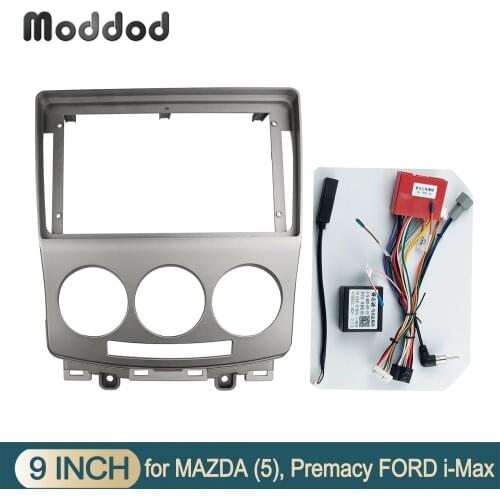 9 Inch Radio Fascia for FORD i-Max 2007+ Mazda (5), Premacy 2005+ Double din Dashboard Installation Refit Trim kit GPS Frame
