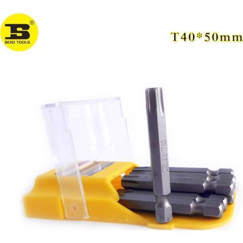 BOSI 10Pieces 1/4 Inch Hex Shank T40 Torx Security Head Screwdriver Drill Bits 2 Inch Length S2 Steel