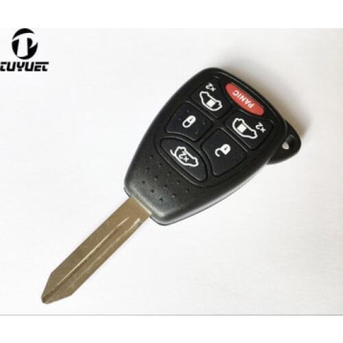 Remote 6 ( 5 + 1 ) Buttons Remote Car Key Shell Cover For Dodge For Chrysler Fob Case With Pad Free Shipping