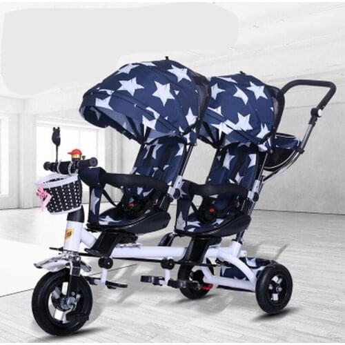 Baby Strollers Double Twin with Air Wheel Universal Travel Baby Pram Children Tricycle Carriage for Sale Baby Push Trike
