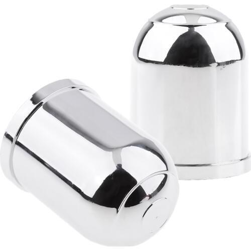 Dual Universal 50mm Plastic Tow Bar Ball Cover Cap Towing Hitch Caravan Trailer Protective Case Silver Cap Chrome