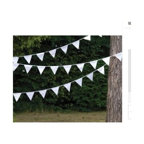 20Flags 8M White Garland Pennant Bunting Wedding Decoration Fabric Banners Wedding Party Bridal Decoratio