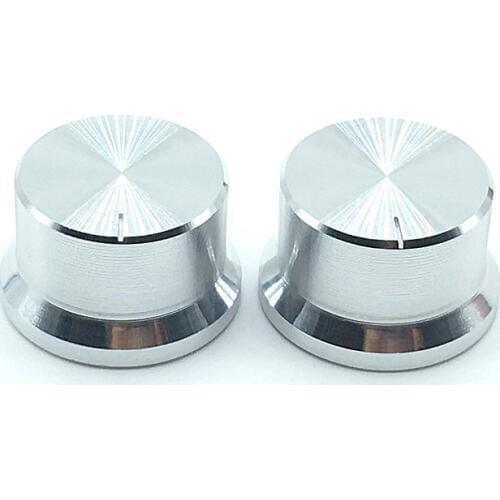 2pcs Aluminum Alloy Switch Caps Roatry Encoder Potentiometer Knob 30x18mm Plum Shaft Type Silver