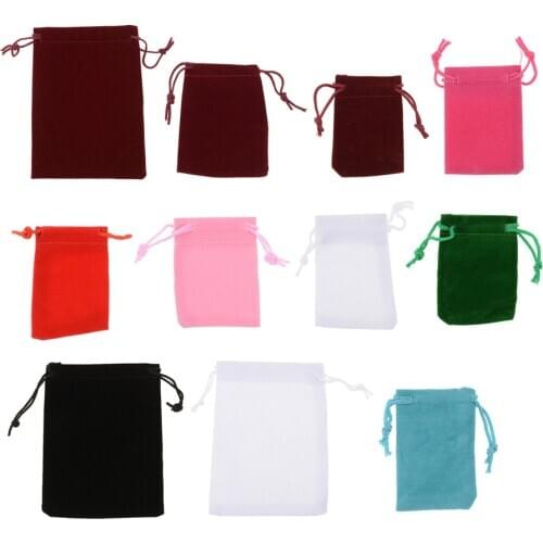 Small Velvet Bag 5x7 7x9 9x12cm Candy Nuts Jewelry Packaging Bags Party Wedding Decoration Velvet Pouch Gift Bags