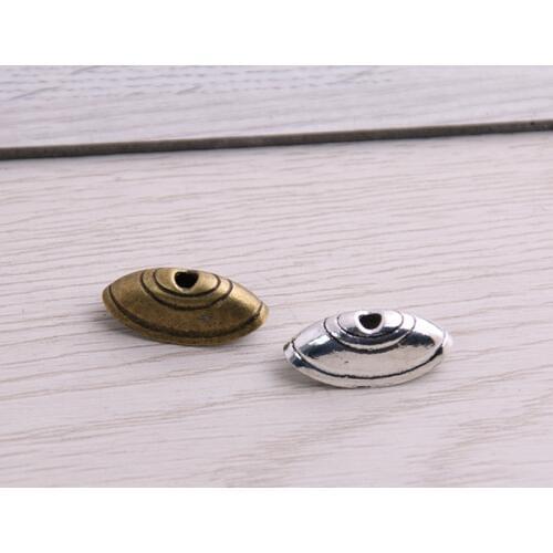 SWEET BELL 40pcs 8*8*20mm Two Color Receptacle Hollow Oval DIY Spaced Jewelry Accessories Charms For Jewelry Making