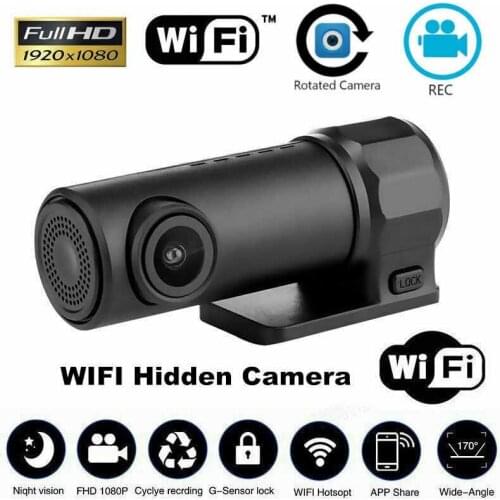 Mini HD Car Dash Cam 170°Dash Cam Wifi Car DVR Dash Cam RearView Mirror Car Dvr Mirror Dash Rear Camera Video Recorder