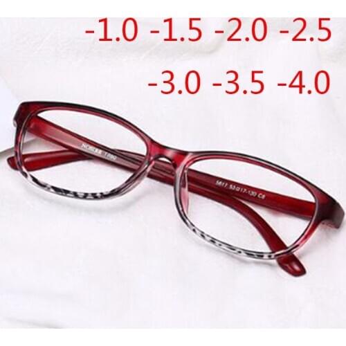 Soft Square Frame Finished Myopia Glasses Women Men Short-sight Glasses black Red Spot Eyewear -1.0 -1.5 -2.0 -2.5 -3 -3.5 -4.0