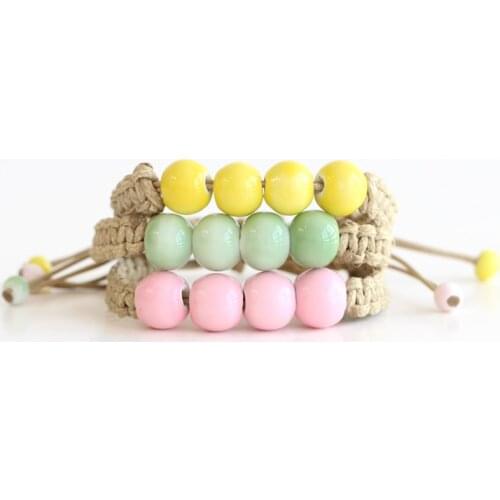 National wind full hand woven ceramic beads bracelet fashion jewelry #1310