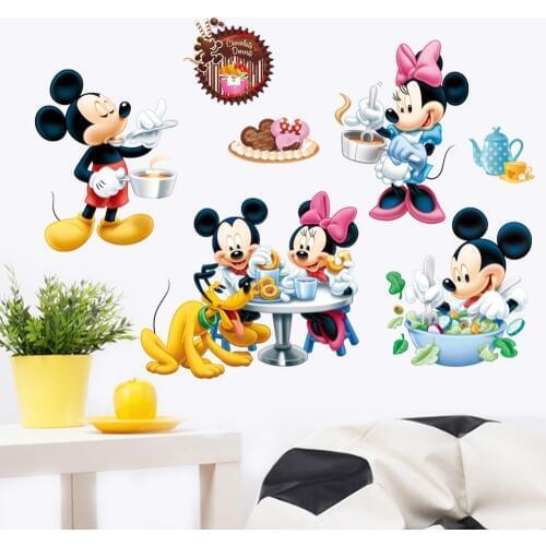Disney Mickey Mouse Sticker for children Room Bedroom painting Cartoon Decoration Wall creative decorative stickers