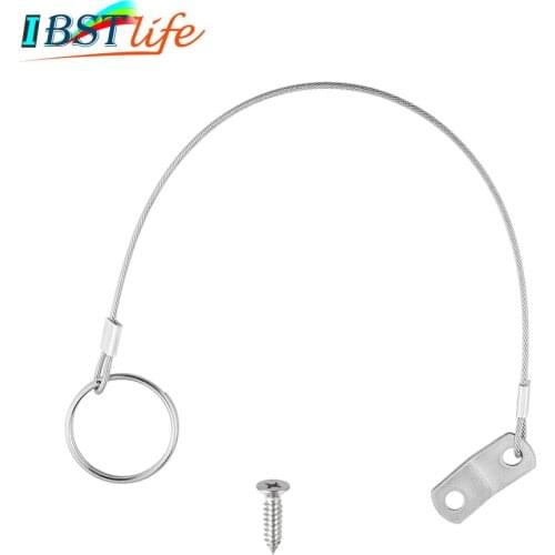 Stainless Steel 316 Lanyard Cable Safety Tether Wire for Loss Prevention 1 Loop with Quick Release Ring & Rubber Coating