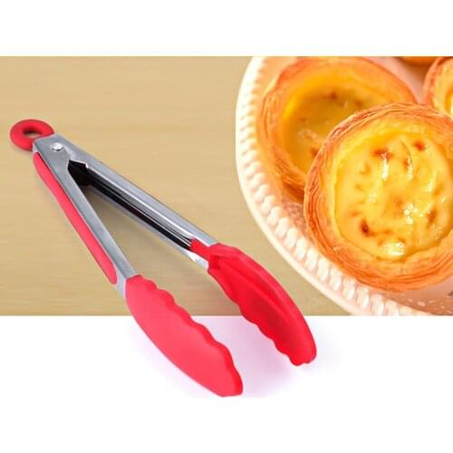 New Silicone Kitchen Cooking Salad Utensils BBQ Clip Stainless Steel Utensil Gadget Food Supply Kitchen picnic Party
