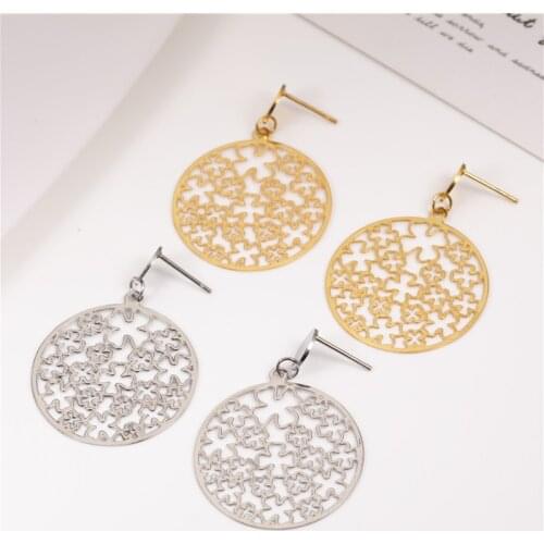 OUFEI Round Earrings For Women Stainless Steel Earrings For Women Drop Earrings 2020 Fashion Jewelry Accessories Free Shipping