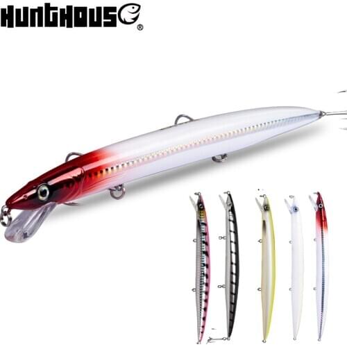 Hunthouse jerk minnow 5pcs flaoting fishing lure savage gear sandeel long casting 143mm 14g hard lures fake bait pesca lw402