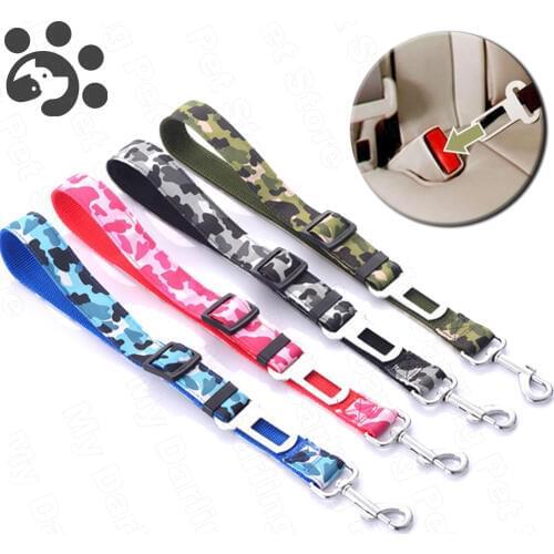 Pet Dog Seat Belt Puppy Car Seatbelt Harness Lead Clip Leash for Dog Seabelt Adjustable Camo Dogs Seat belt Pet Dog Supplies