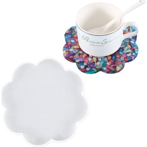 Flower Shape Coaster Silicone Epoxy Resin Mold DIY Jewelry Storage Tray Craft Casting Table Home Decoration