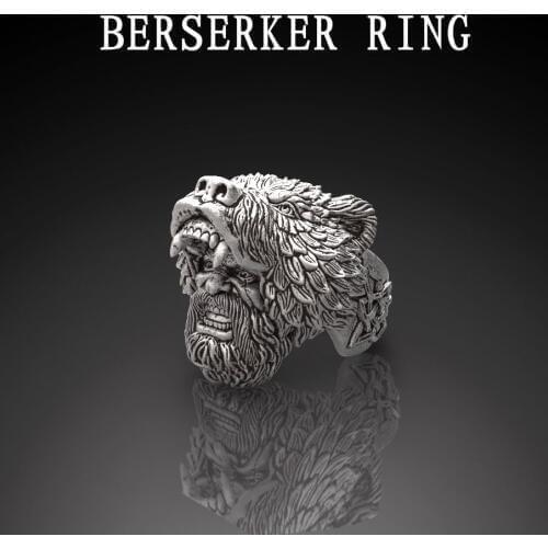 Norse Warrior Berserker Ring Viking Bear Berserk Warrior War Ring