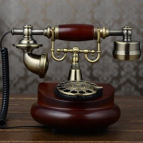Vintage Antique Retro Caller ID Handset Desk wood Brown Telephone Hand free