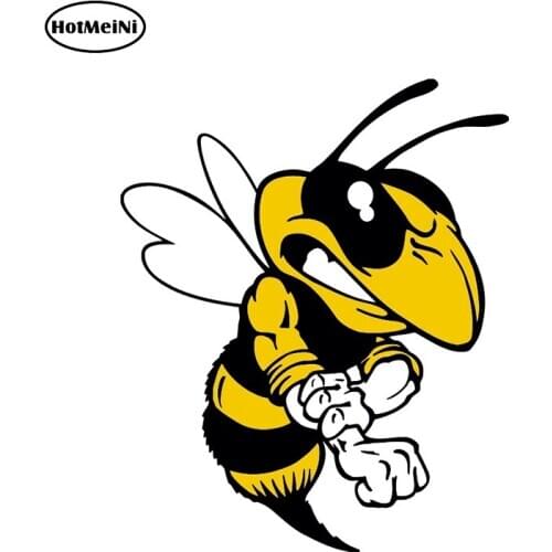 HotMeiNi 13cm x 10.7cm Cartoon Angry Bee Car Sticker Bumper Window Helmet Decal Waterproof Car Decoration Animal Graphic